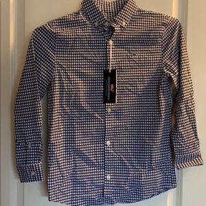 Boys Gingham performance twill shirt
